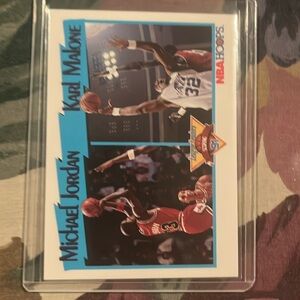 Michael Jordan 1990 Hoops # 306 with Karl Malone GOAT!